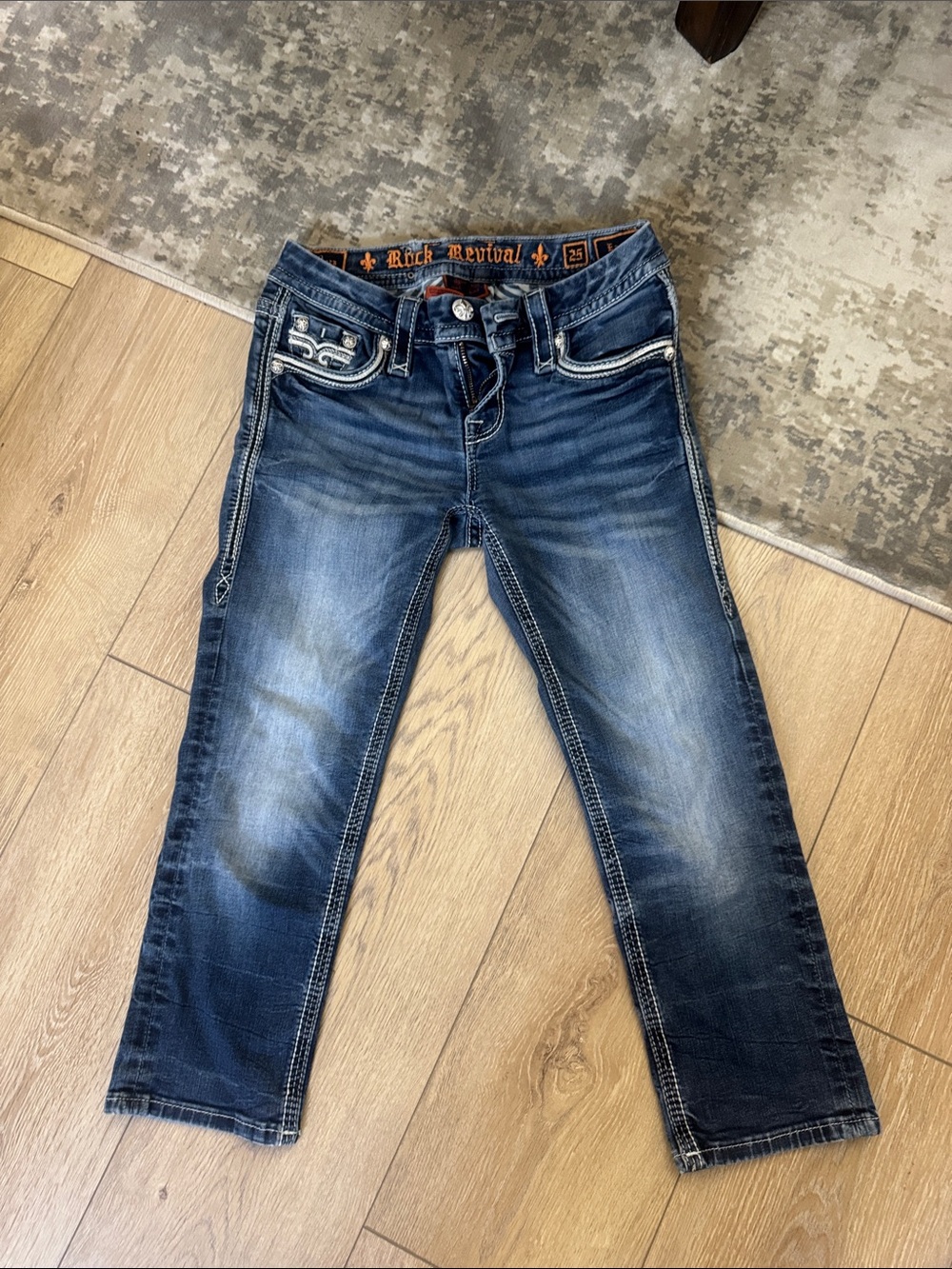 Rock Revival Women's Blue Faded Straight Leg Jeans